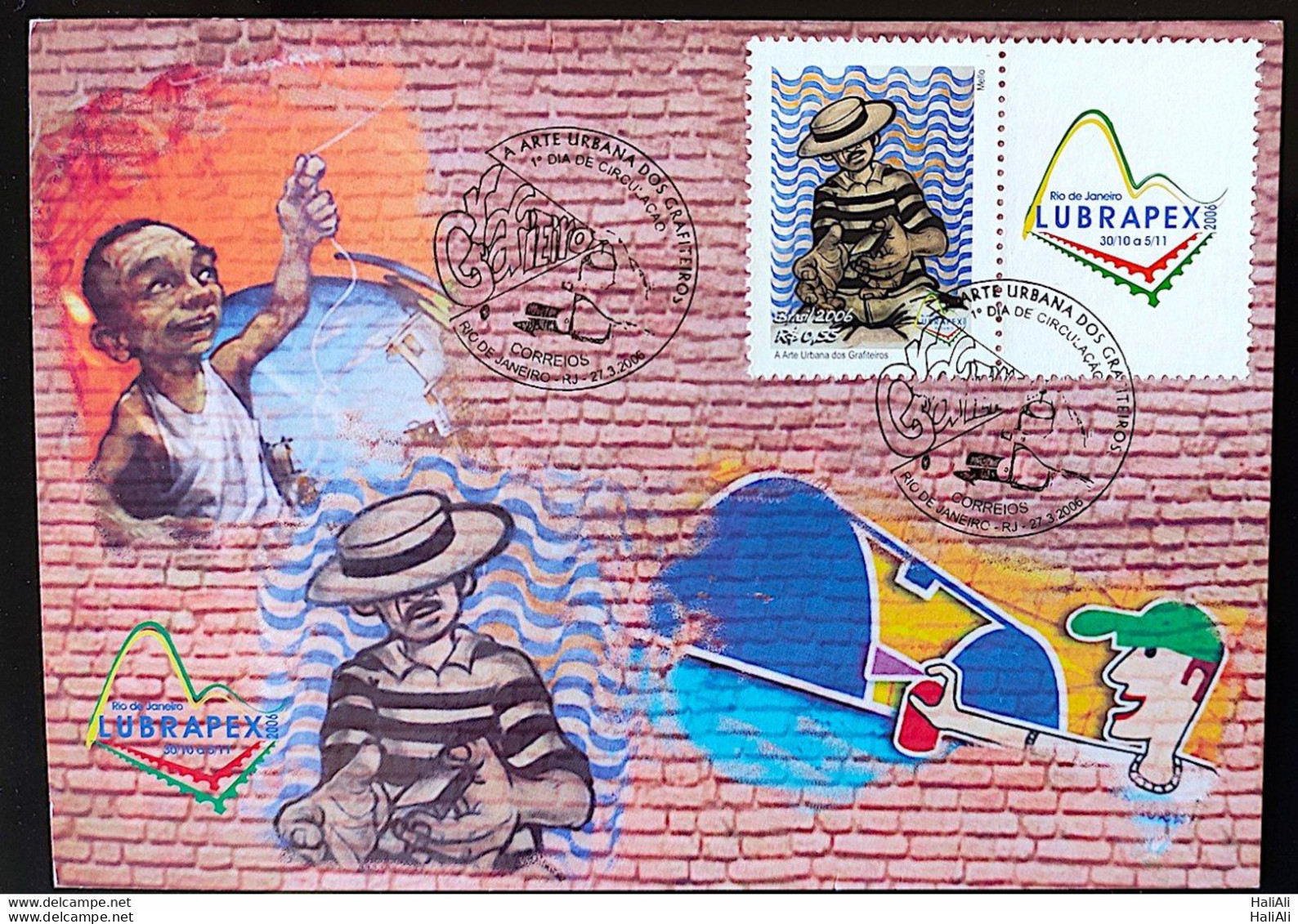 Brazil Maximum Card Correios Urban Art Postcard  2006 With Vignette - Maximumkarten