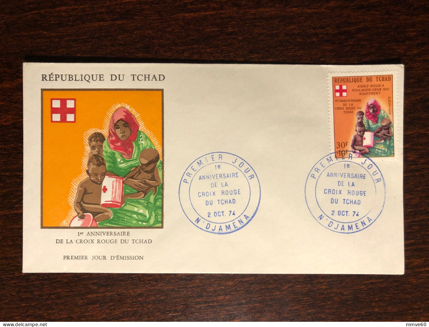 CHAD TCHAD FDC COVER 1974 YEAR RED CROSS HEALTH MEDICINE STAMPS - Tchad (1960-...)