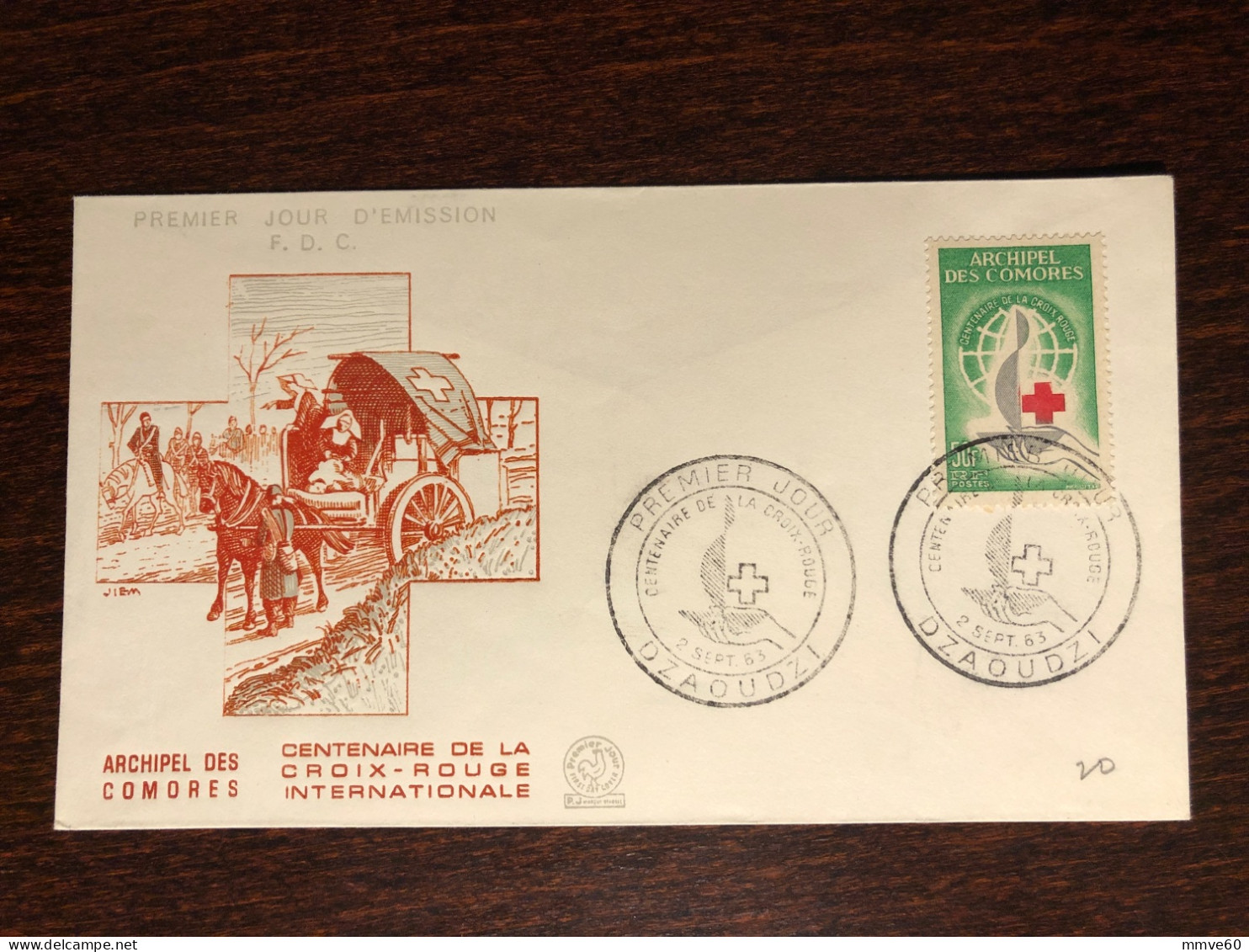 COMOROS COMORES FDC COVER 1963 YEAR RED CROSS HEALTH MEDICINE STAMPS - Comores (1975-...)