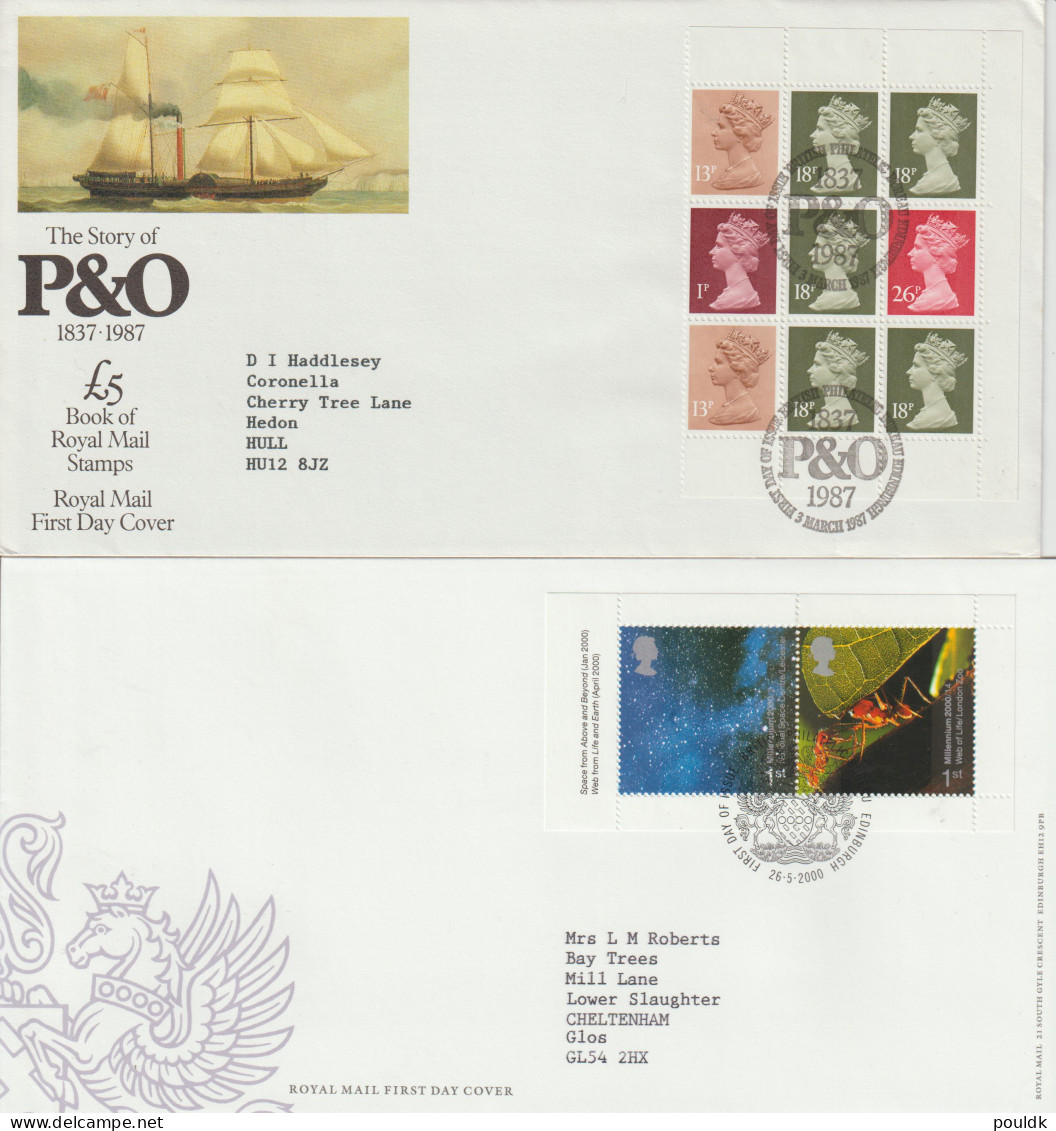 Great Britain: 10 FDC Franked W/souvenir Sheets Or Booklet Panes. Some Are A Bit Bowed In Edges. Postal Weight  - 2001-10 Ediciones Decimales