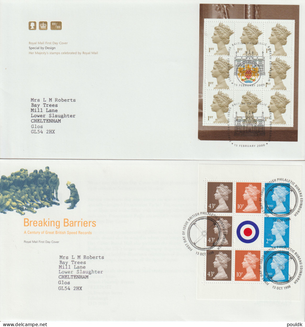 Great Britain: 10 FDC Franked W/souvenir Sheets Or Booklet Panes. Some Are A Bit Bowed In Edges. Postal Weight  - 2001-2010 Decimal Issues