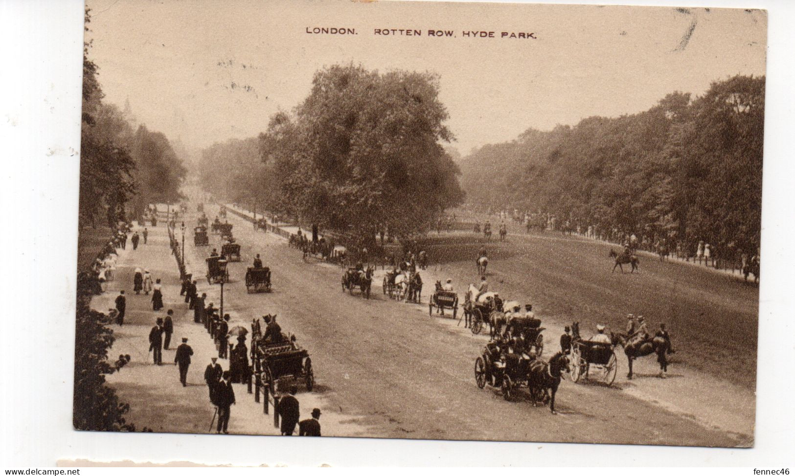 ANGLETERRE - LONDON - Rotten Row, Hyde Park - Animée + Chevaux - 1914 (J26) - Hyde Park