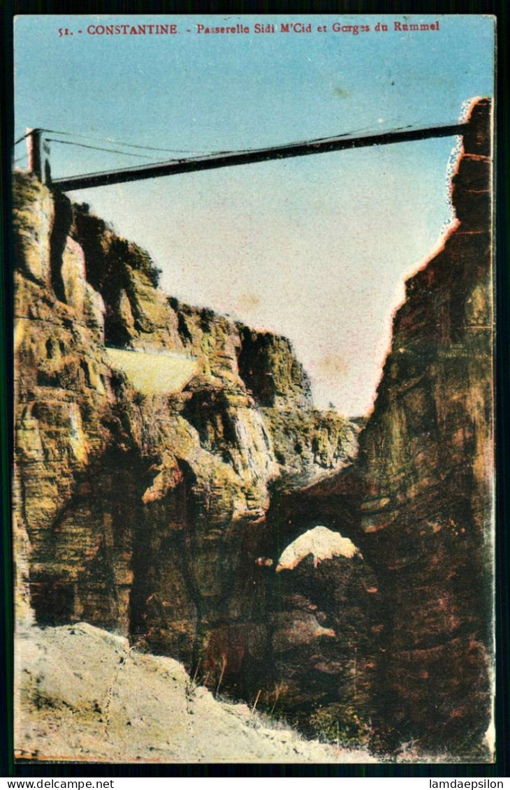 A70  ALGERIE CPA CONSTANTINE - PASSERELLE SIDI M'CID - Collections & Lots