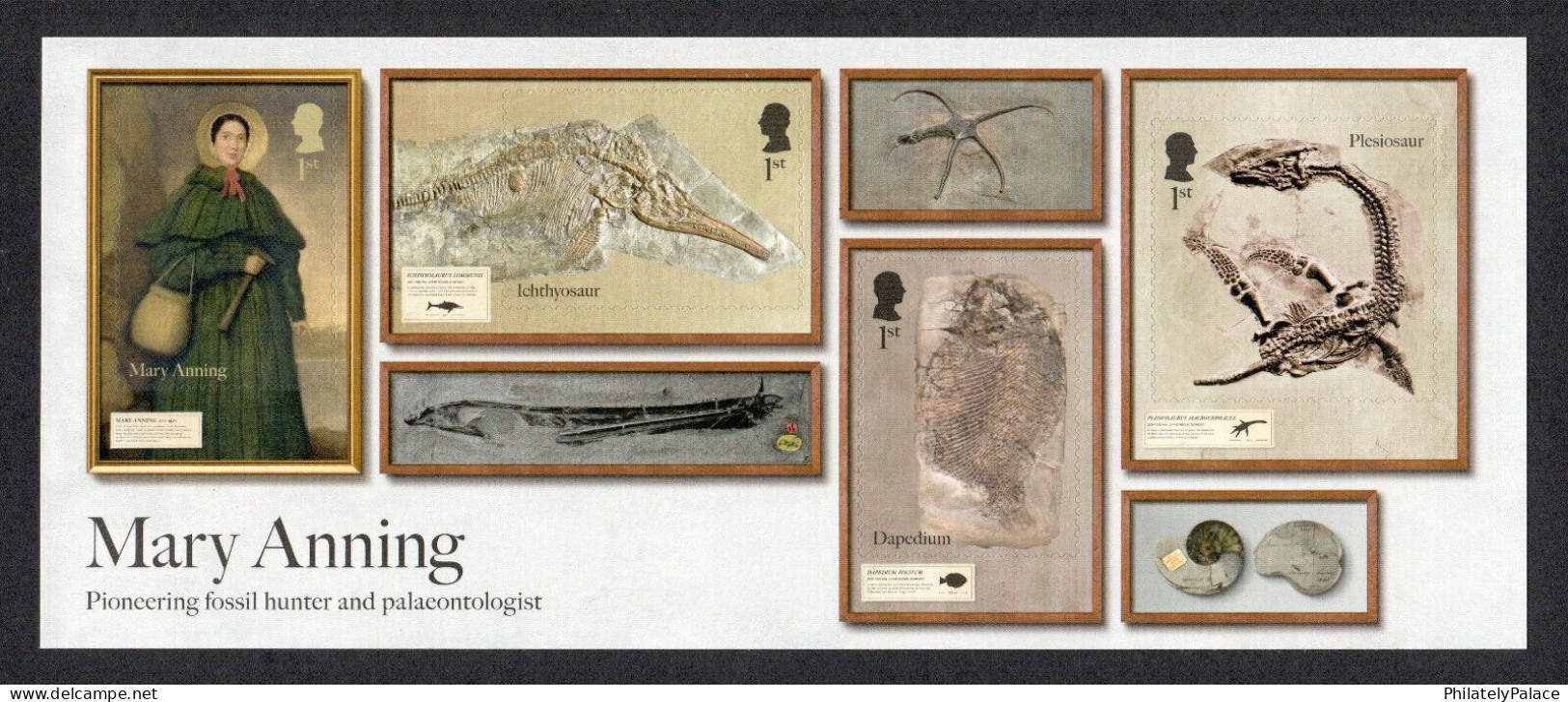 Great Britain UK, 2024, Prehistoric Animals,Mary Anning,Fossil Hunter, Natural History Museum,Set Of 4v, MS MNH (*) - Nuovi