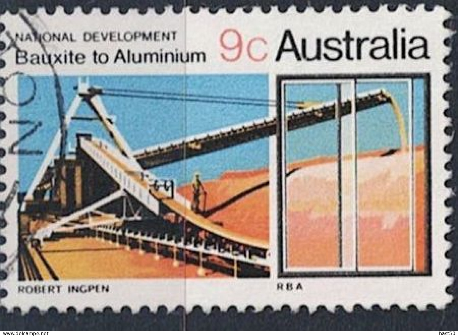 Australien Australia - Bauxit-Förderanlage / Aluminiumfenster (MiNr: 448) 1970 - Gest Used Obl - Usati