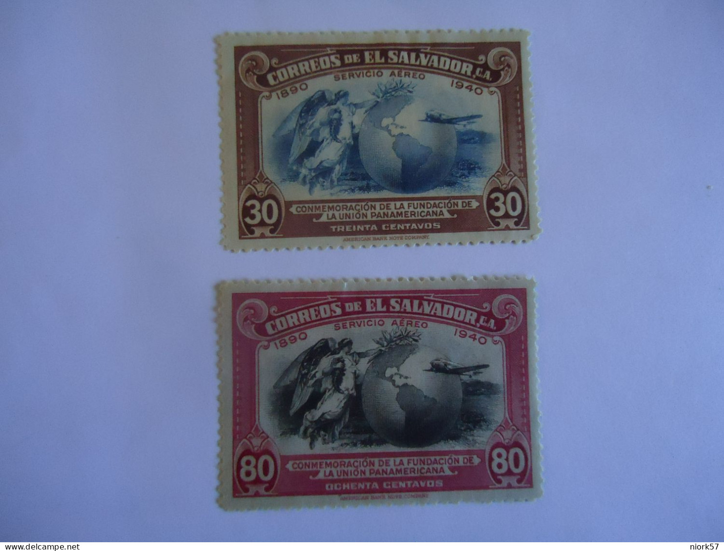 EL SALVADOR MNH 2 STAMPS  AIR 1940 AMERICAN UNION - El Salvador