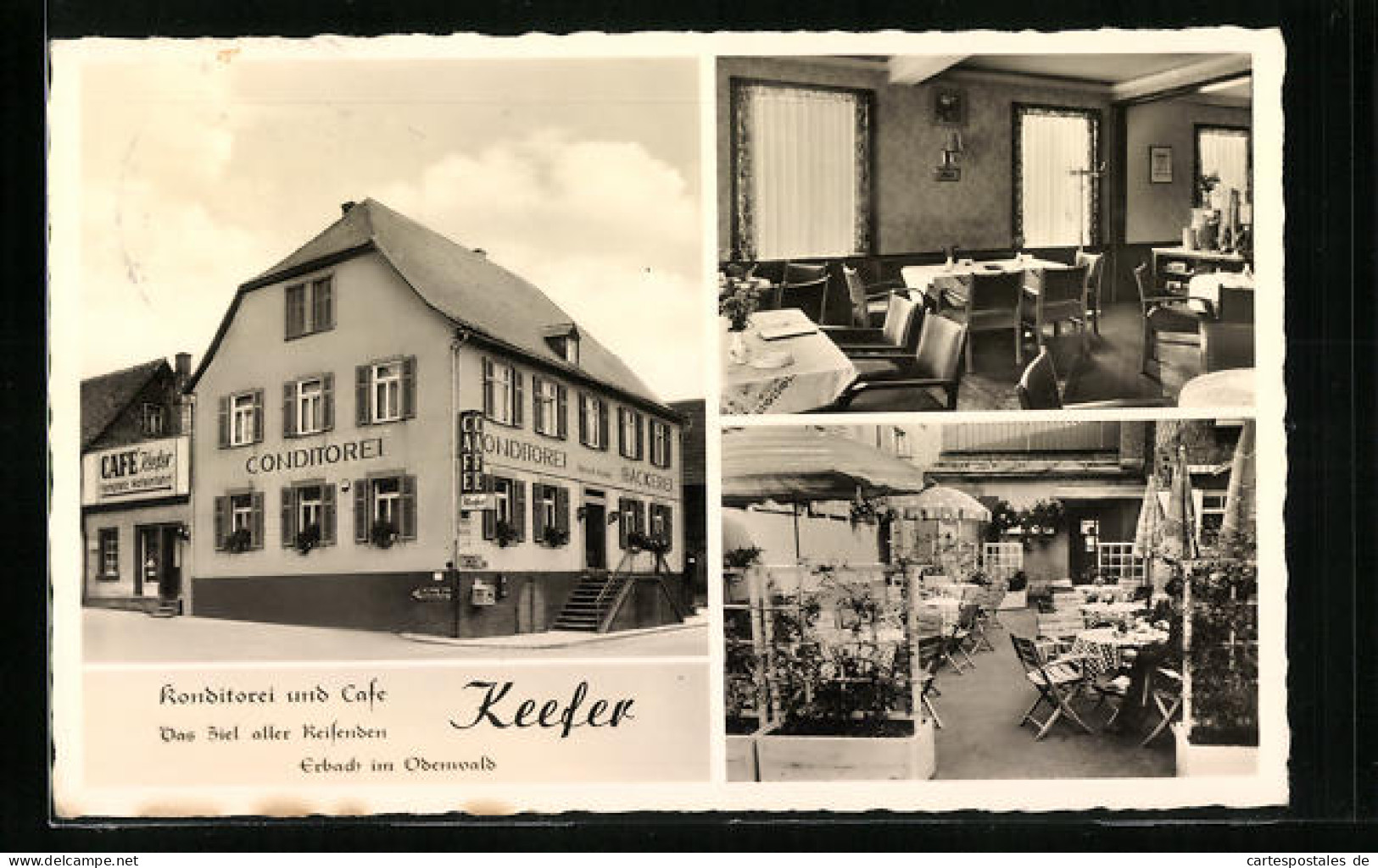AK Erbach /Odenw., Konditorei Und Cafe Keefer  - Erbach