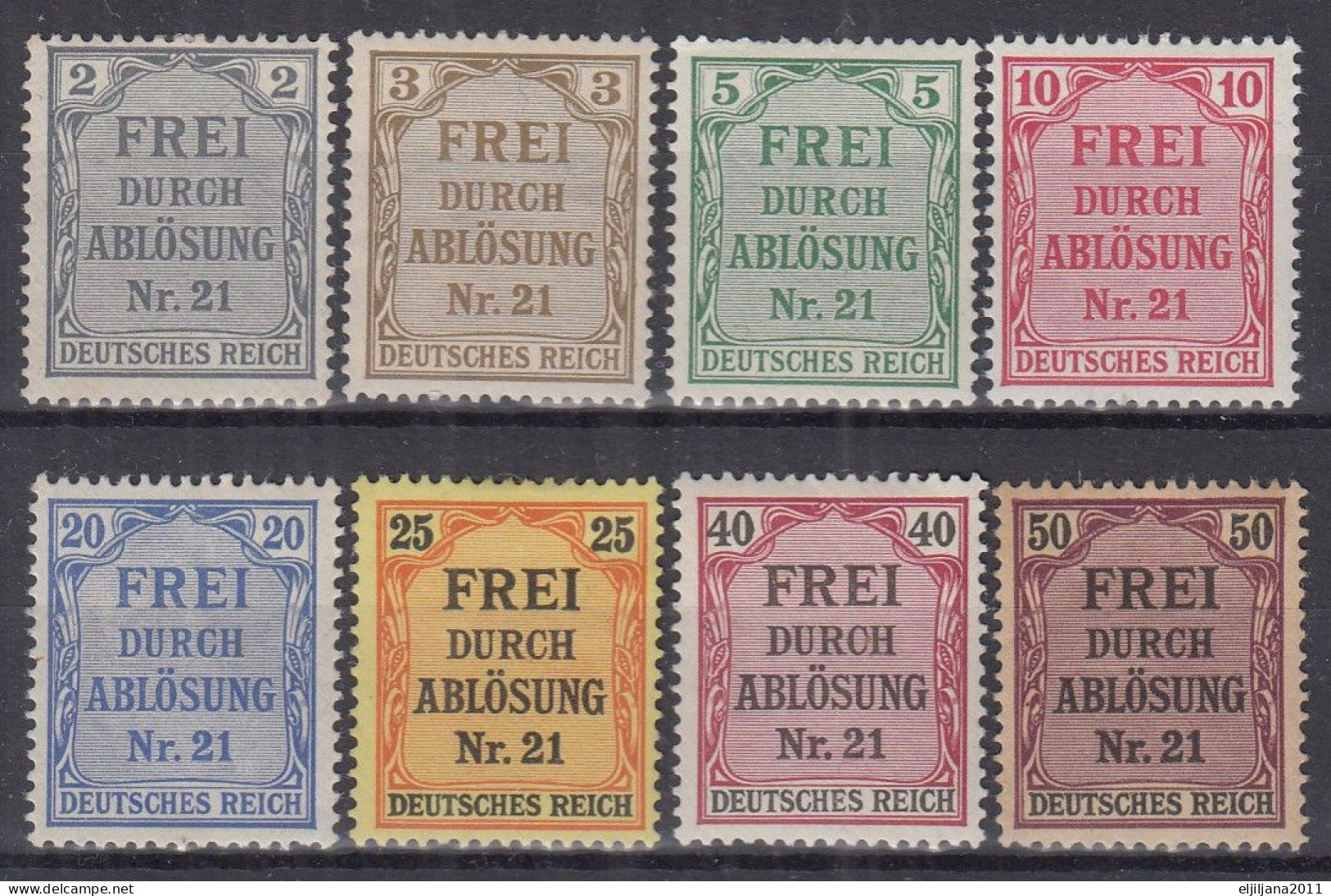 ⁕ Germany, Deutsches Reich 1903 - 1905 ⁕ Prussia - Official Stamps / Dienstmarken Mi.1-8 ⁕ 8v MH / MNH - Servizio