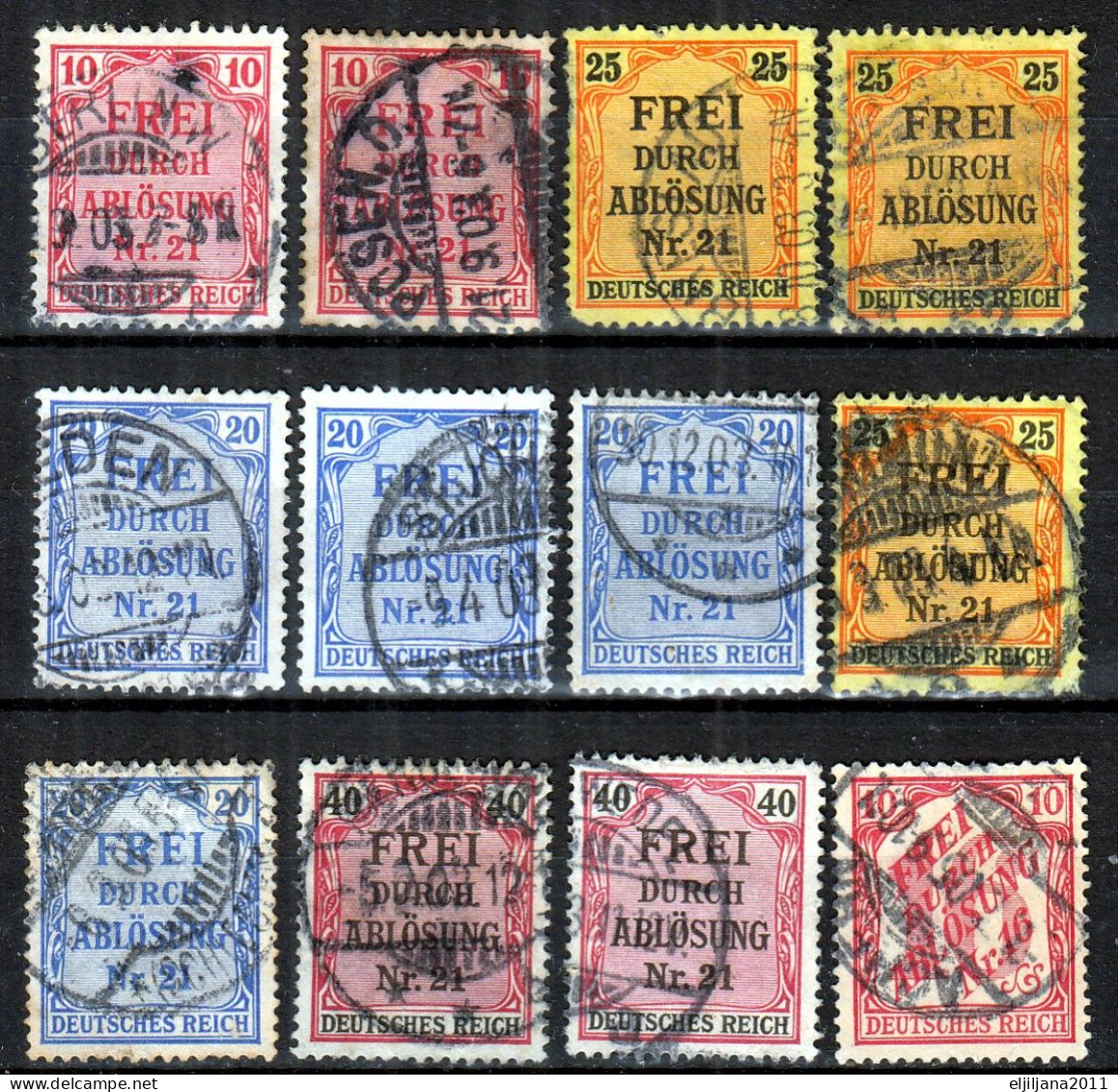 ⁕ Germany, Deutsches Reich 1903 - 1905 ⁕ Prussia & Baden - Official Stamps / Dienstmarken ⁕ 12v Used - Service