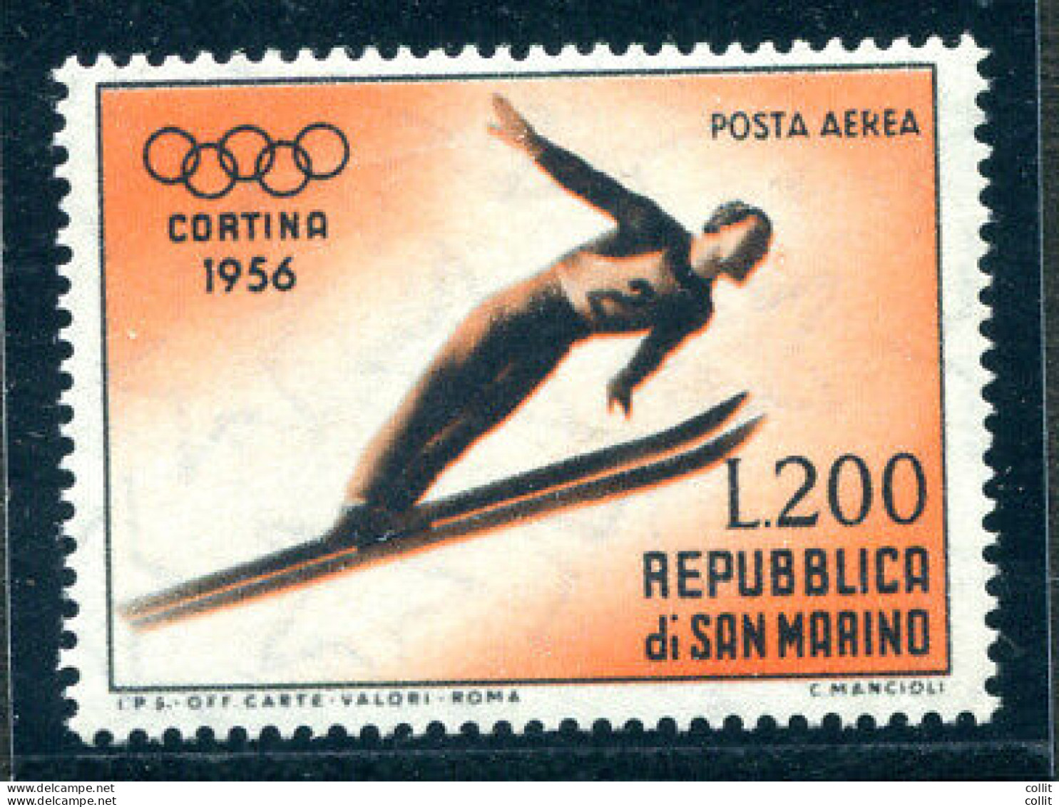 Posta Aerea 200 L. Giochi Olimpici Di Cortina - Unused Stamps