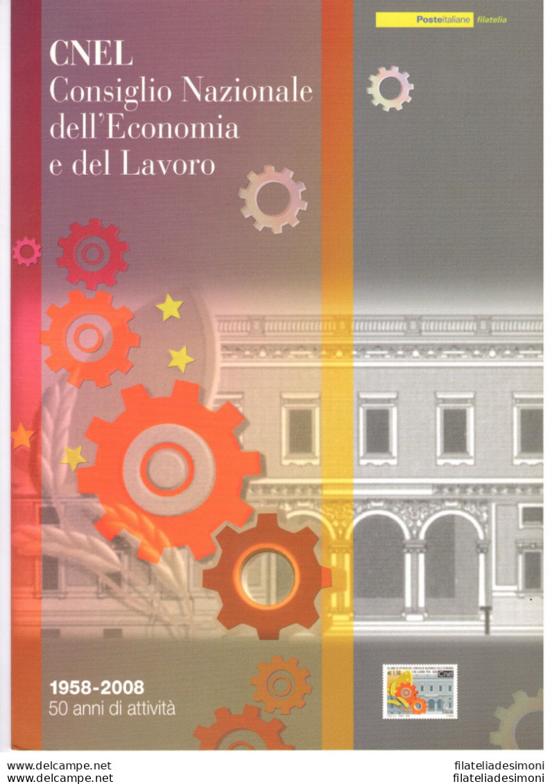 2008 Italia - Repubblica , Folder - 50° Del CNEL N° 168  MNH** - Presentation Packs
