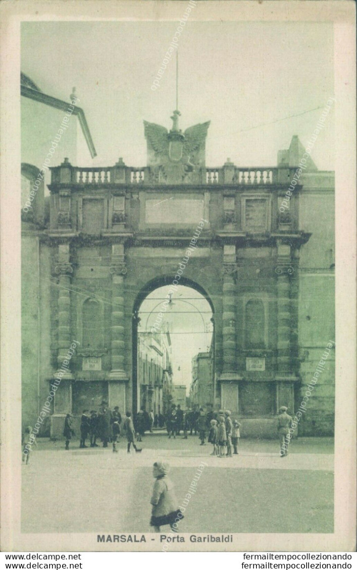O732 Cartolina Marsala Porta Garibaldi  1930 Provincia Di Trapani - Trapani