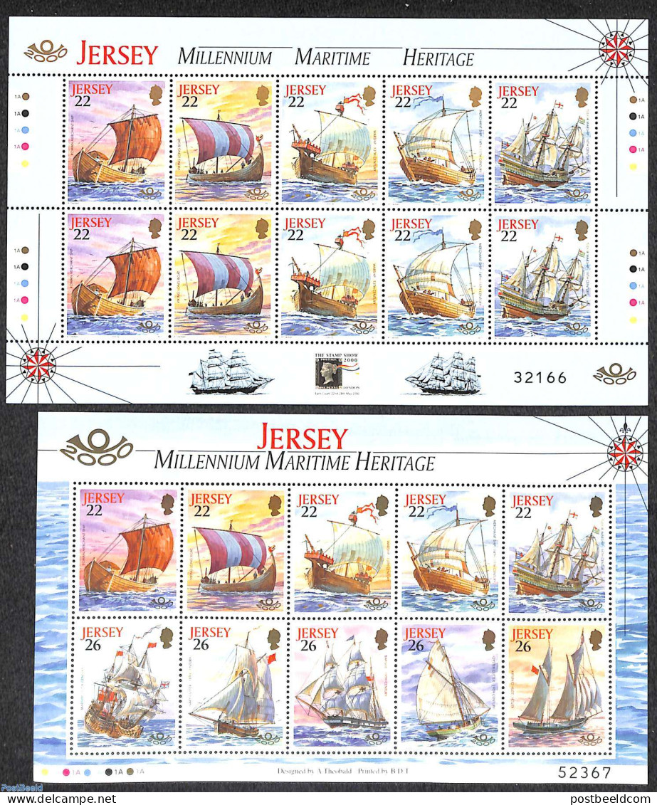 Jersey 2003 Lighthouses 3 M/ss, Mint NH, Various - Lighthouses & Safety At Sea - Leuchttürme