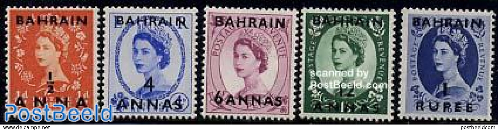 Bahrain 1956 Definitives 5v, Mint NH - Bahrein (1965-...)