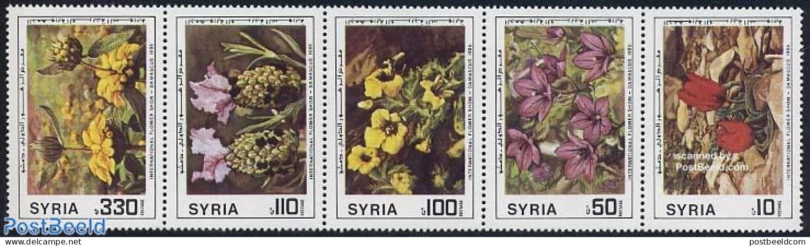 Syria 1986 Flower Show 5v [::::], Mint NH, Nature - Flowers & Plants - Syrië
