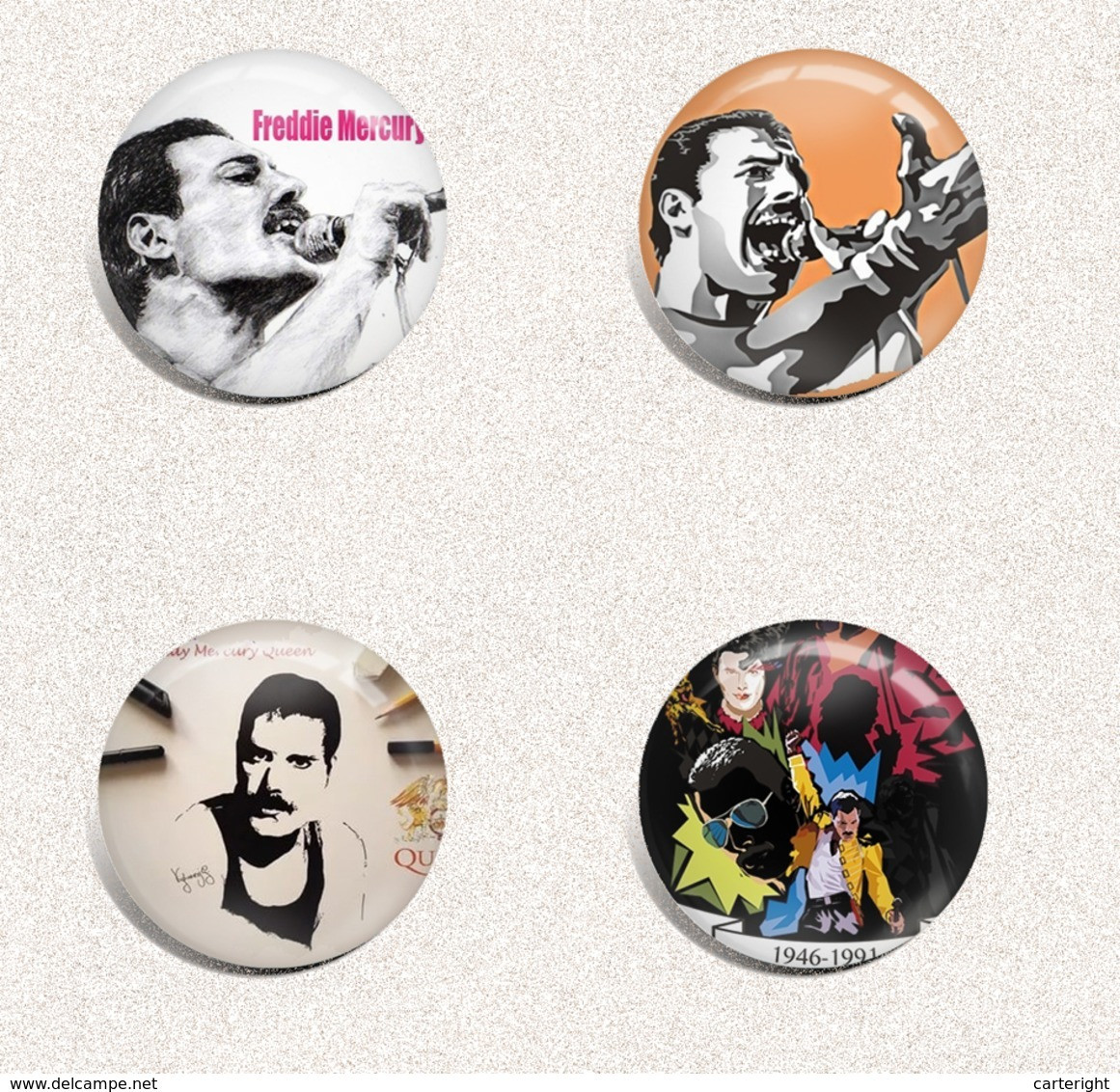 Queen BAND Freddie Mercury Music Fan ART BADGE BUTTON PIN SET 3 (1inch/25mm Diameter) 35 X - Musik