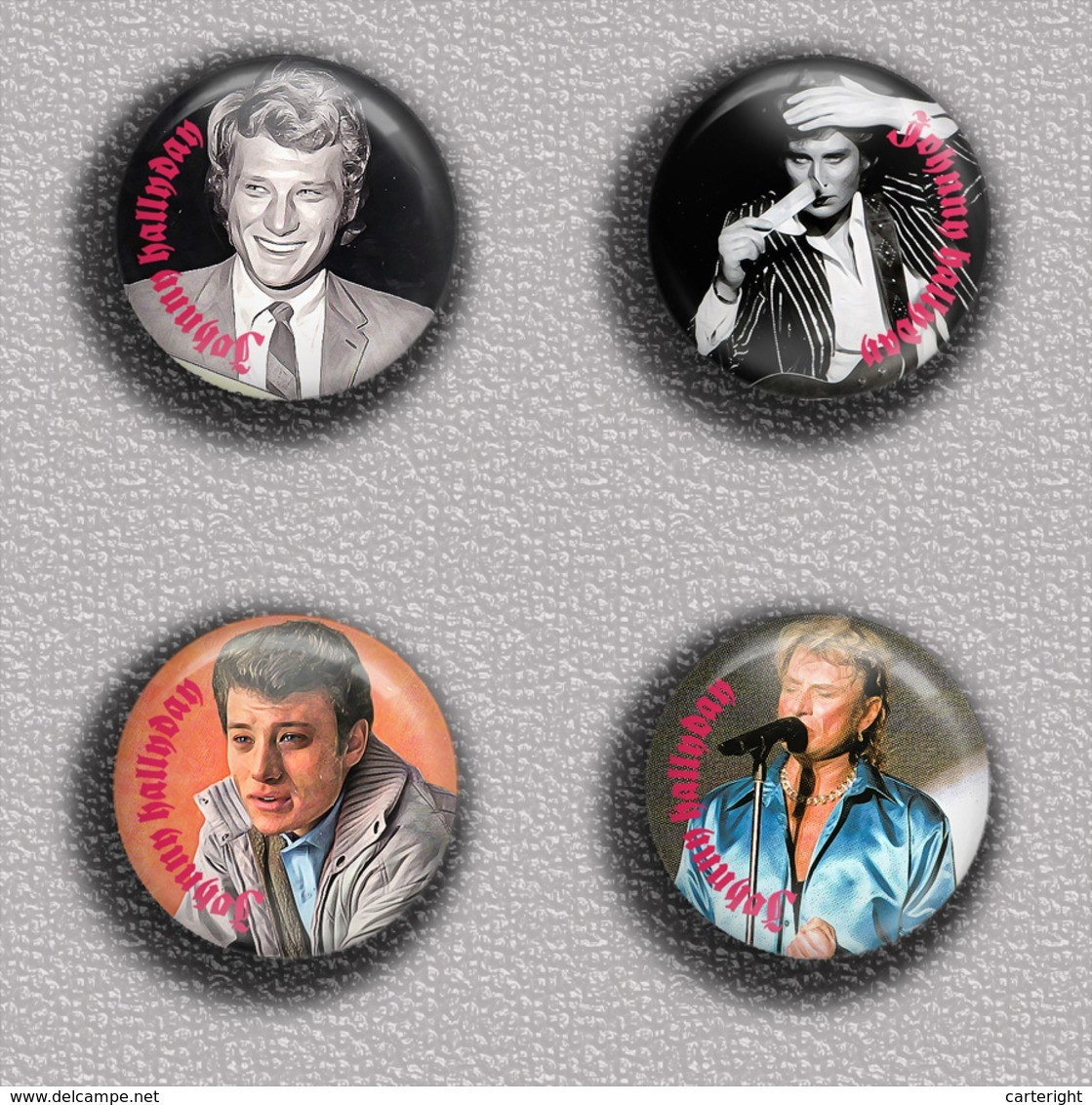 Johnny Hallyday Music Fan ART BADGE BUTTON PIN SET 10 (1inch/25mm Diameter) 35 DIFF - Muziek