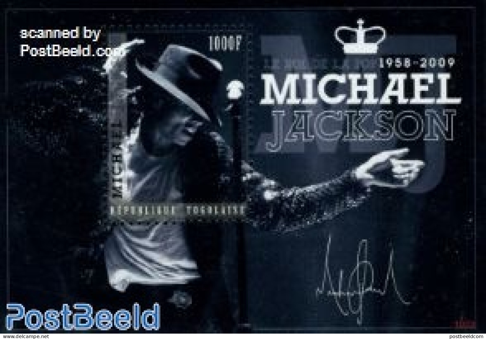 Togo 2010 Michael Jackson S/s, Mint NH, Performance Art - Michael Jackson - Music - Popular Music - Music