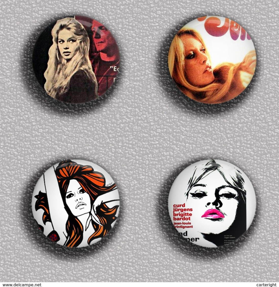 Brigitte Bardot Movie Film Fan ART BADGE BUTTON PIN SET 11 (1inch/25mm Diameter) 35 DIFF - Cinema