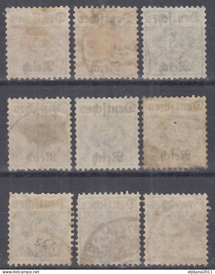 ⁕ Germany, Deutsches Reich 1920 ⁕ Dienstmarke / Official Stamps, Overprint On Bayern Mi.53-55 ⁕ 9v Used - Dienstzegels