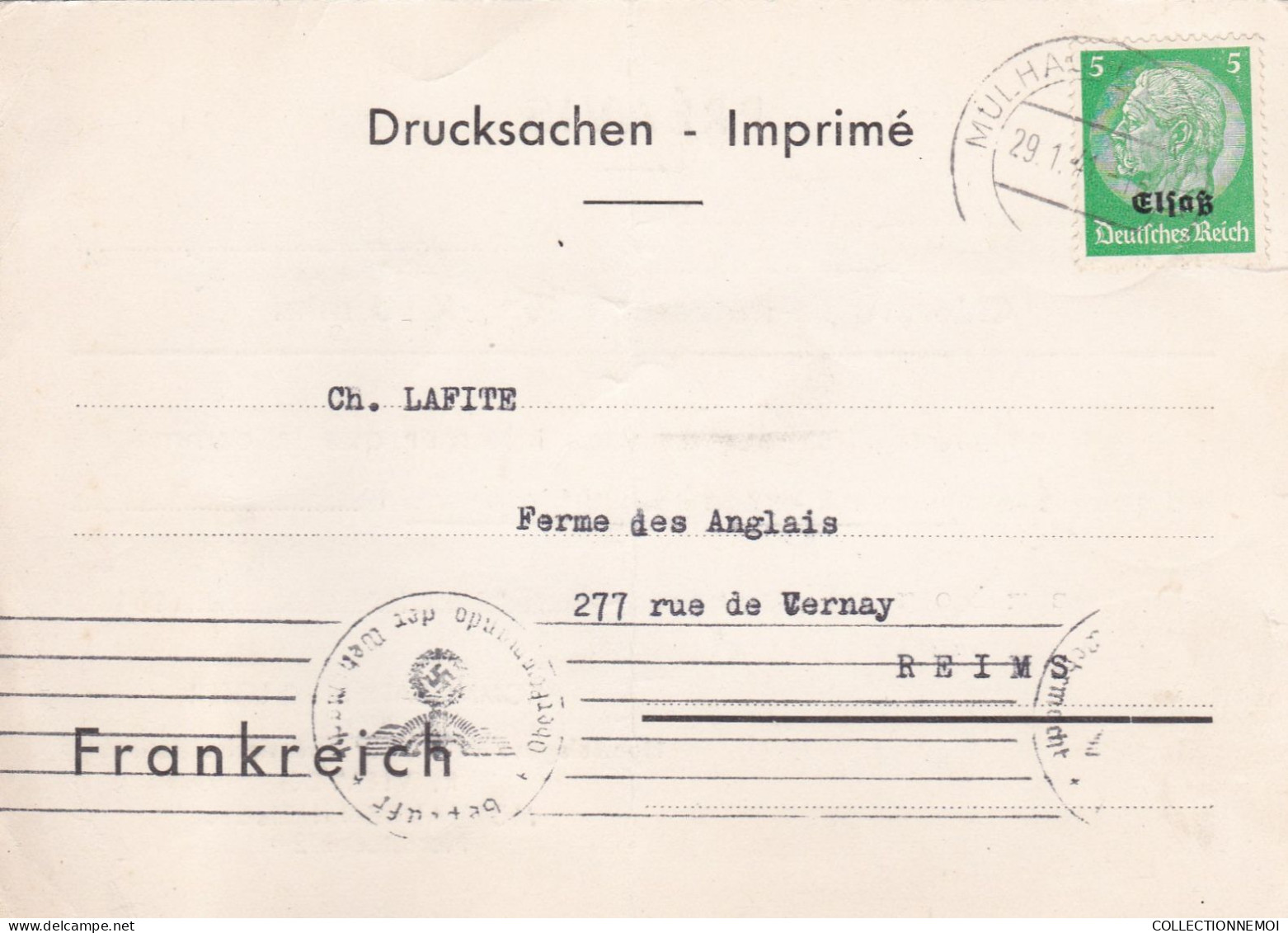 LOT DE 4 ,, Lettres,cartes,documents ,,d' ALSACE LORRAINE ,,scan Recto Et Verso ,,,,et VENDUE COMME C'EST - Alla Rinfusa (max 999 Francobolli)