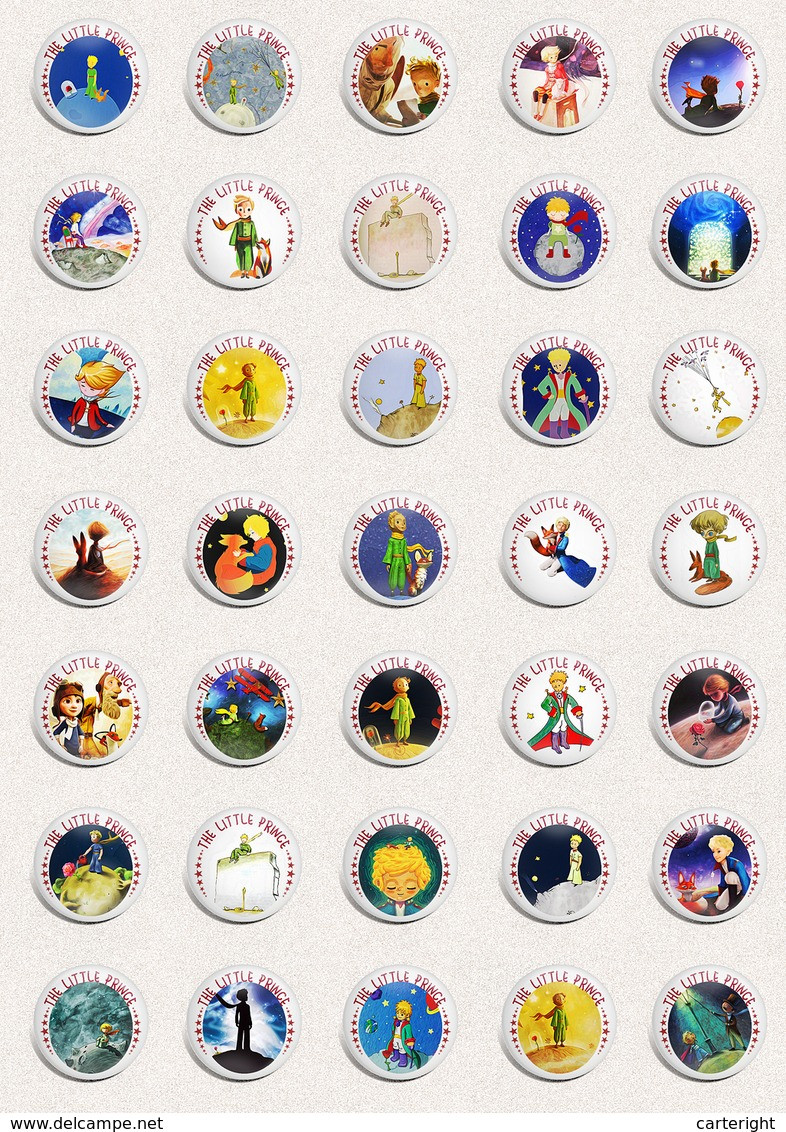 140 X THE LITTLE PRINCE BADGE BUTTON PIN SET (1inch/25mm Diameter) - Pin's