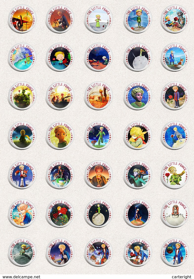 140 x THE LITTLE PRINCE BADGE BUTTON PIN SET (1inch/25mm diameter)