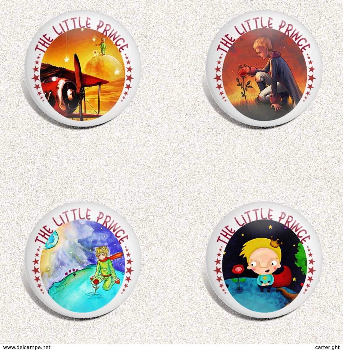 140 x THE LITTLE PRINCE BADGE BUTTON PIN SET (1inch/25mm diameter)