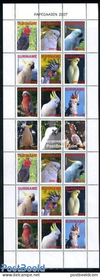 Suriname, Republic 2007 Parrots 2x9v M/s, Mint NH, Nature - Birds - Parrots - Surinam