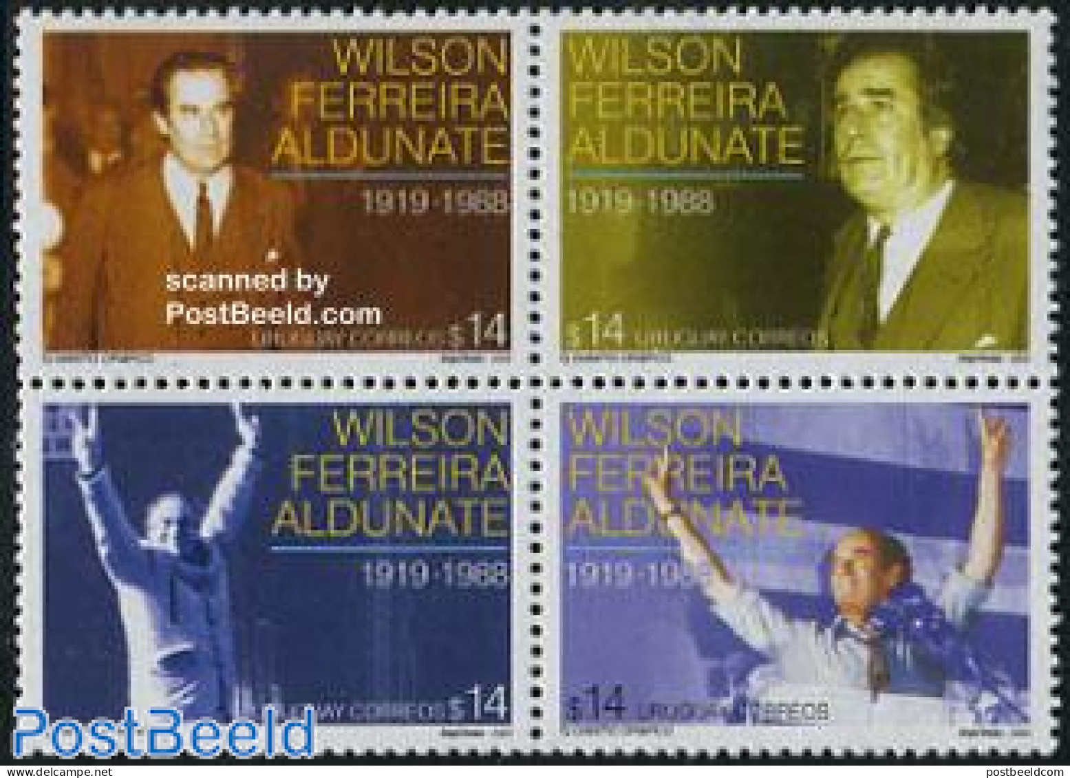 Uruguay 2003 W. Ferreira Aldunate 4v [+], Mint NH, History - Politicians - Uruguay