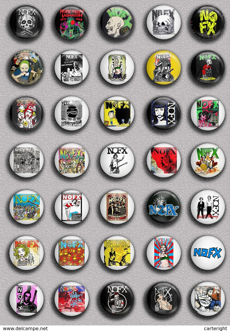 55 X Nofx Band Music Fan ART BADGE BUTTON PIN SET 1 (1inch/25mm Diameter) - Musik