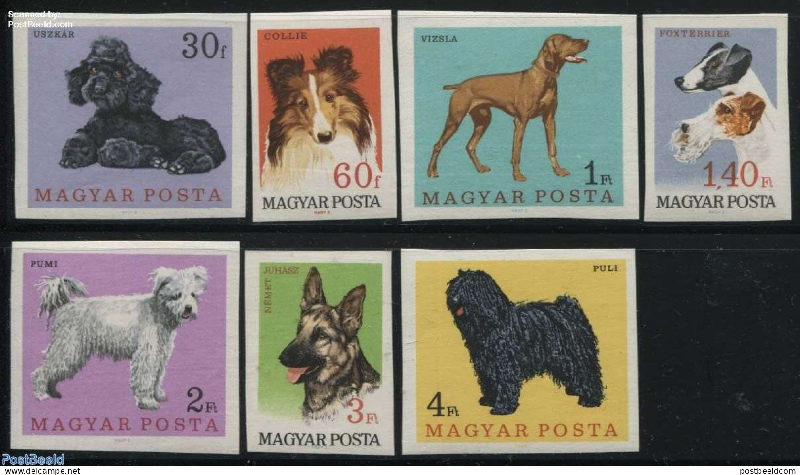 Hungary 1967 Dogs 7v Imperforated, Mint NH, Nature - Dogs - Nuevos