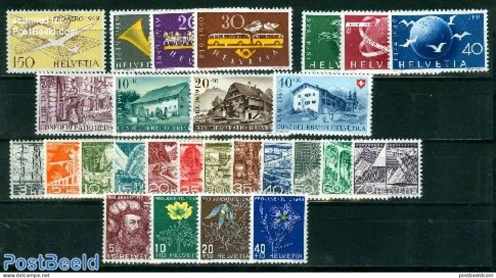 Switzerland 1949 Yearset 1949, Complete, 27v, Mint NH, Various - Yearsets (by Country) - Neufs
