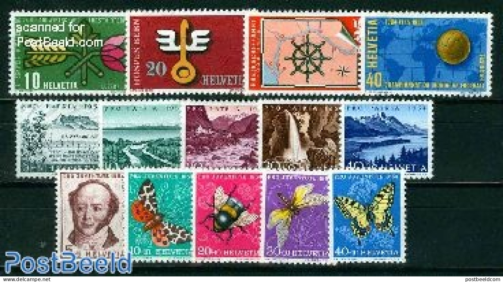 Switzerland 1954 Yearset 1954, Complete, 14v, Mint NH, Various - Yearsets (by Country) - Neufs