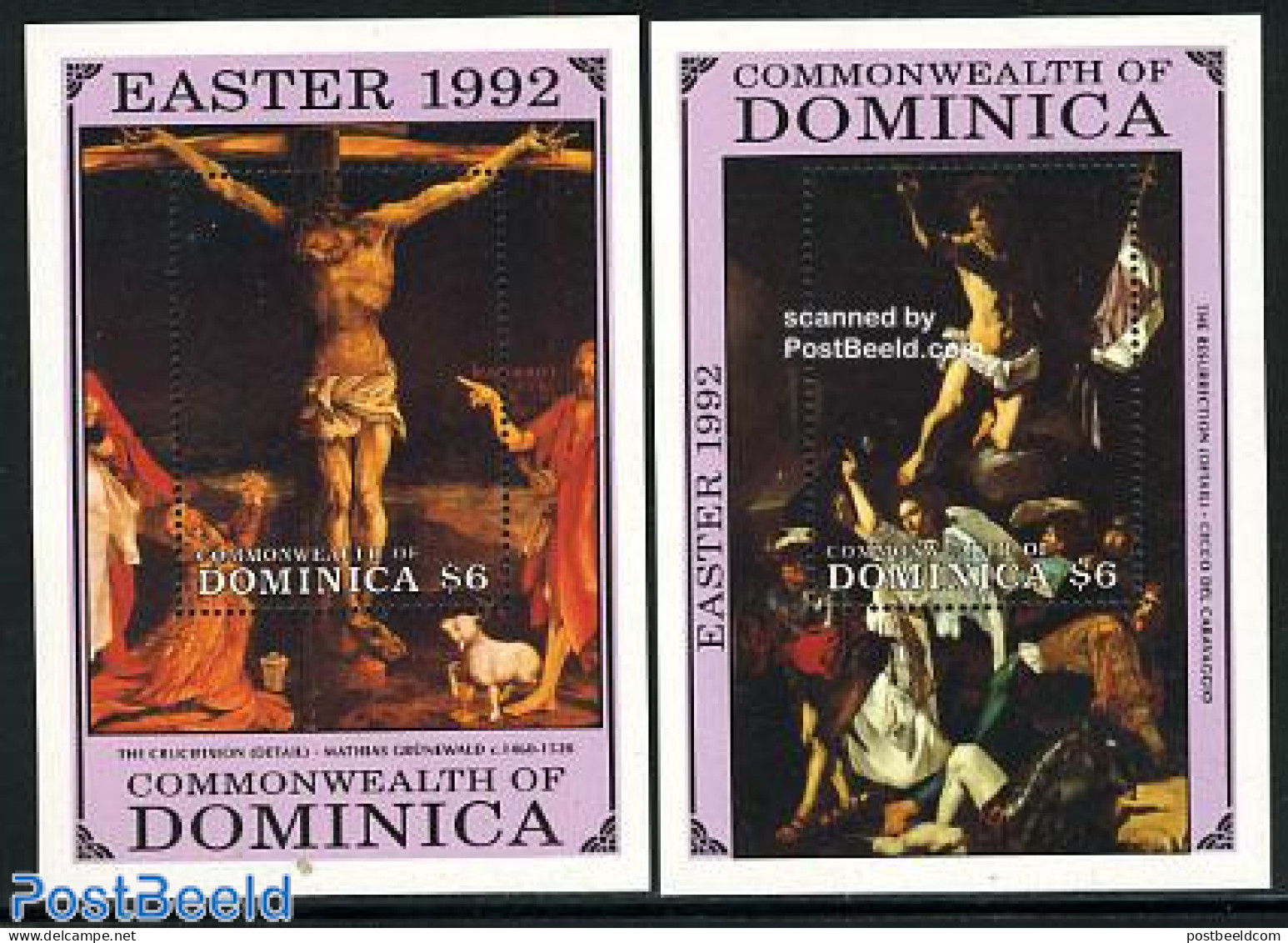 Dominica 1992 Easter, Paintings 2 S/s, Mint NH, Art - Paintings - Dominican Republic
