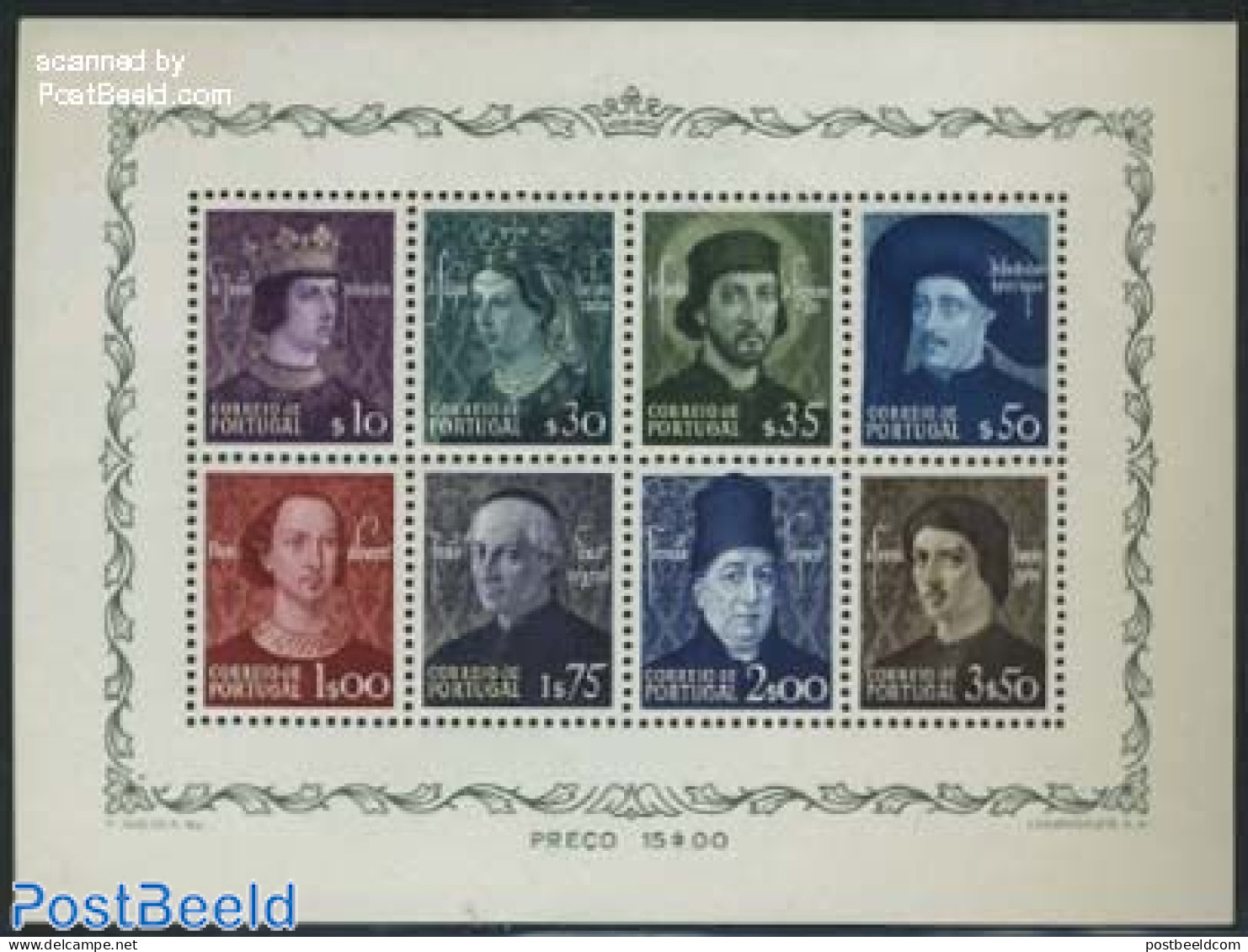 Portugal 1949 Aviz Dynasty S/s, Mint NH, History - Kings & Queens (Royalty) - Unused Stamps