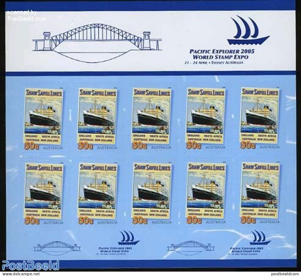 Australia 2005 Pacific Explorer M/s S-a, Mint NH, Transport - Ships And Boats - Art - Poster Art - Nuevos
