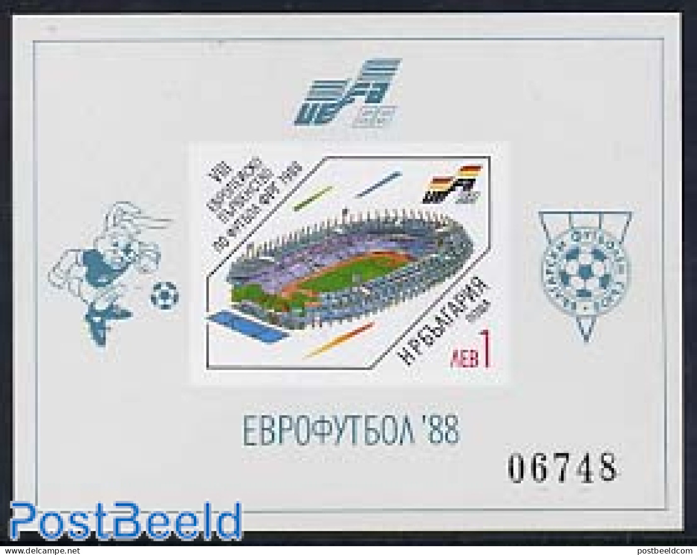 Bulgaria 1988 European Football Games Germany Imperforated S/s, Mint NH, History - Sport - Europa Hang-on Issues - Foo.. - Unused Stamps