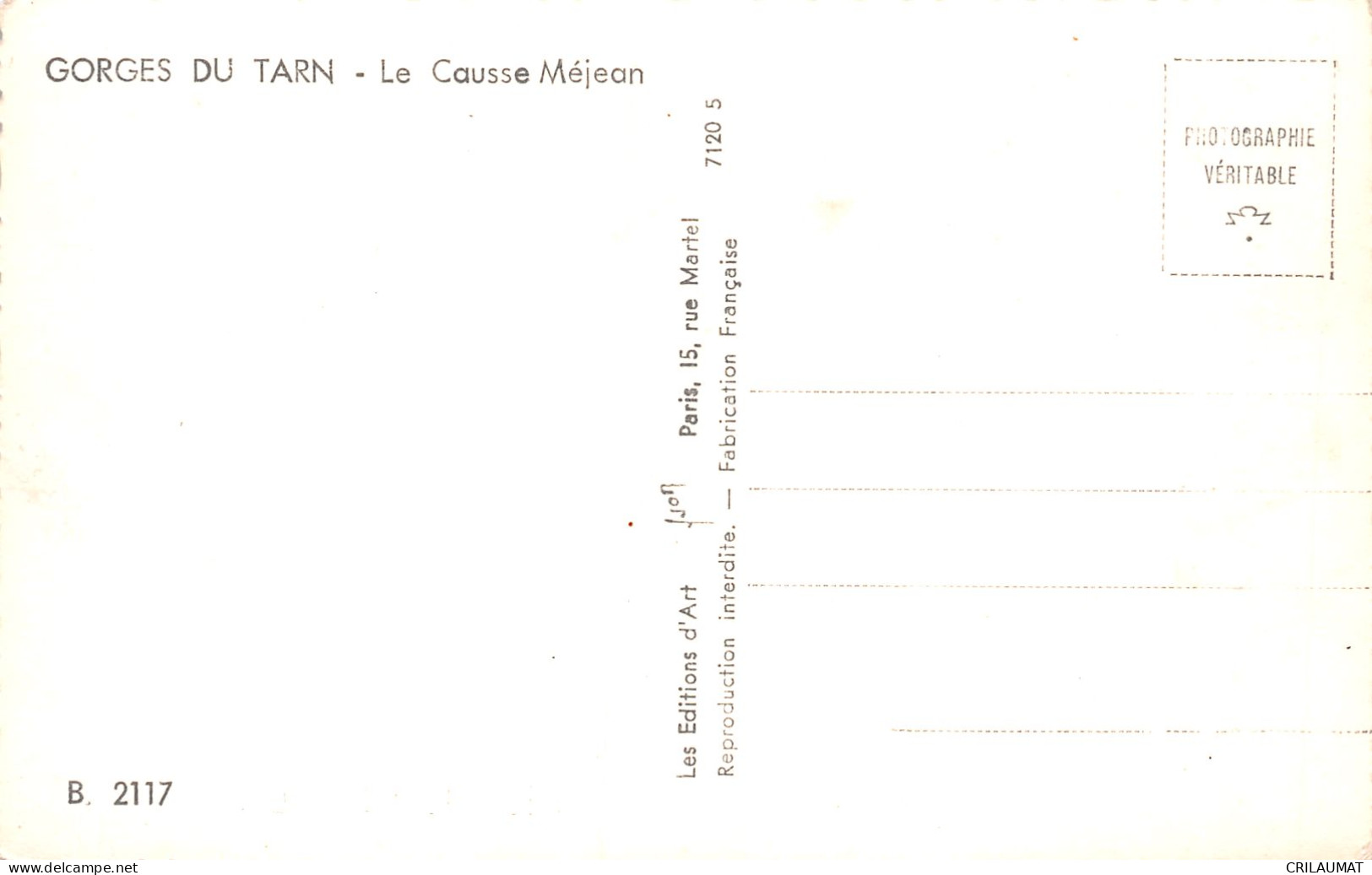 48-GORGES DU TARN CAUSSE MEJEAN-N°T2903-G/0187 - Ungebraucht