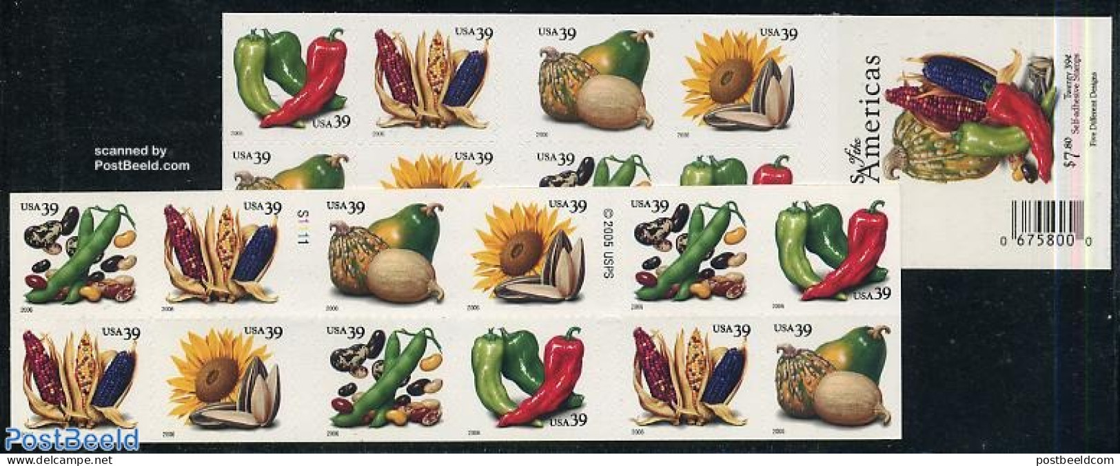 United States Of America 2006 Vegetables 4x5v In Booklet (16 Diff. Stamps), Mint NH, Health - Food & Drink - Stamp Boo.. - Ungebraucht