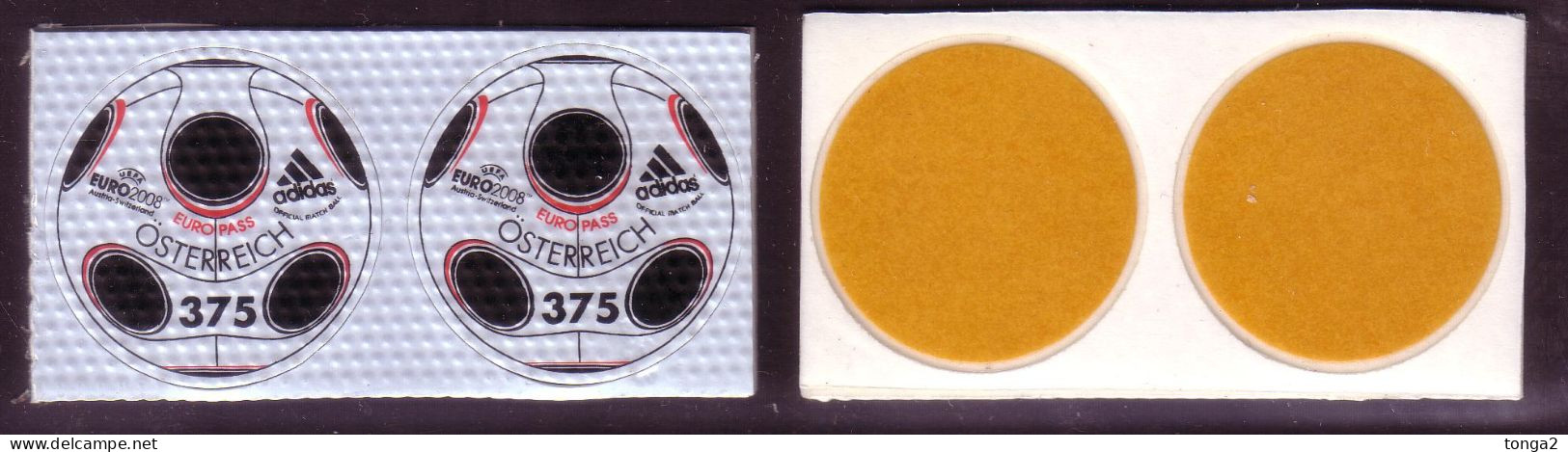 Rare Printing Austria MNH Pair Adidas Soccer Football - Printed On Polymer Plastic - Unusual - Scarce As Pair - Neufs