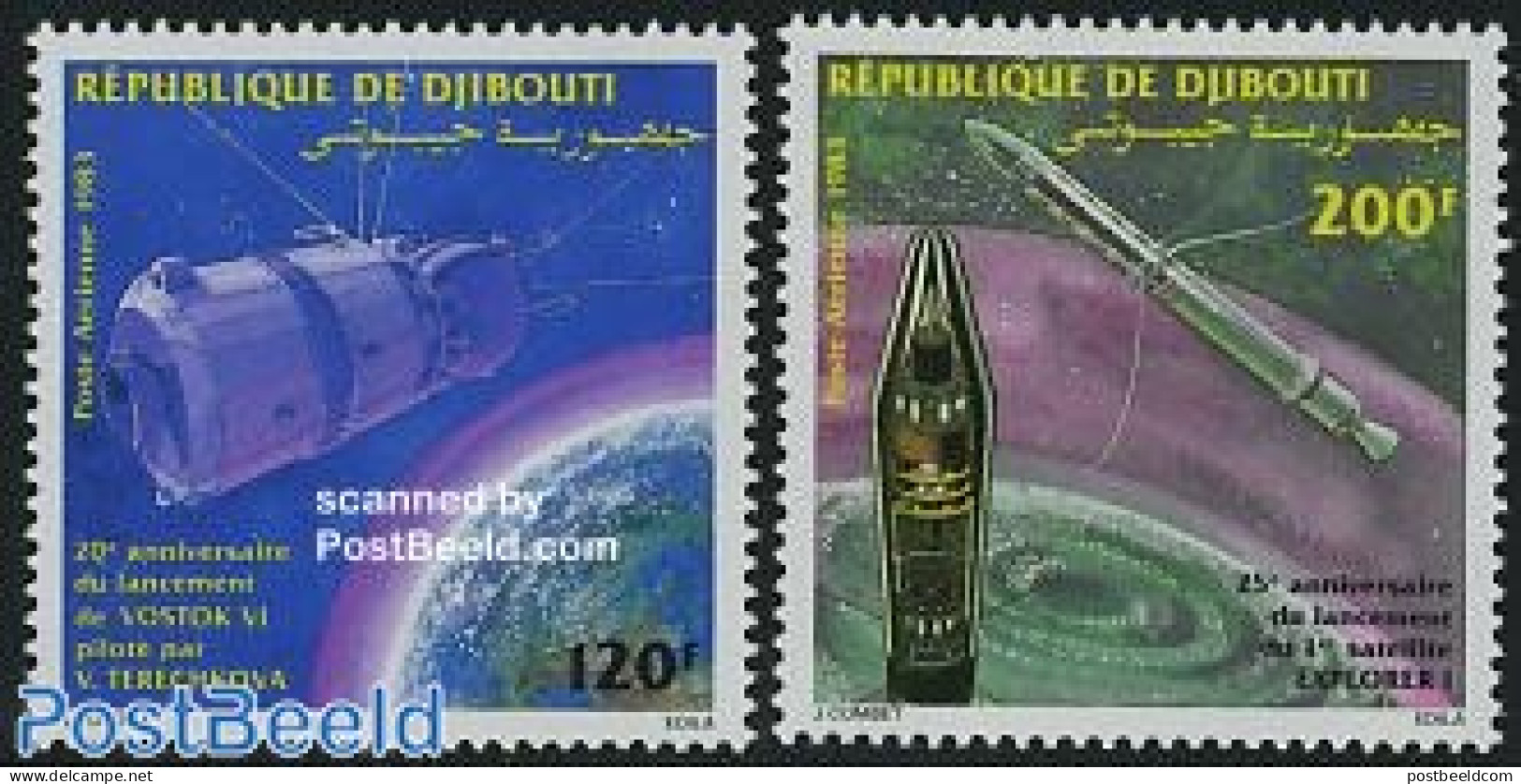 Djibouti 1983 Space Programme 2v, Mint NH, Transport - Space Exploration - Djibouti (1977-...)