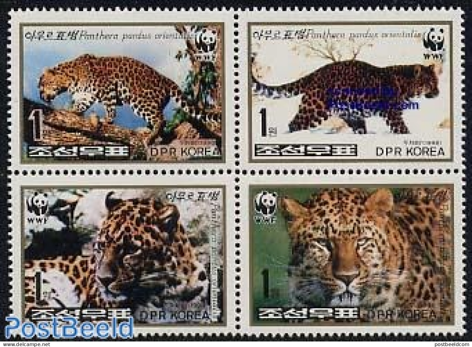 Korea, North 1998 WWF, Leopard 4v [+], Mint NH, Nature - Animals (others & Mixed) - Cat Family - World Wildlife Fund (.. - Corée Du Nord