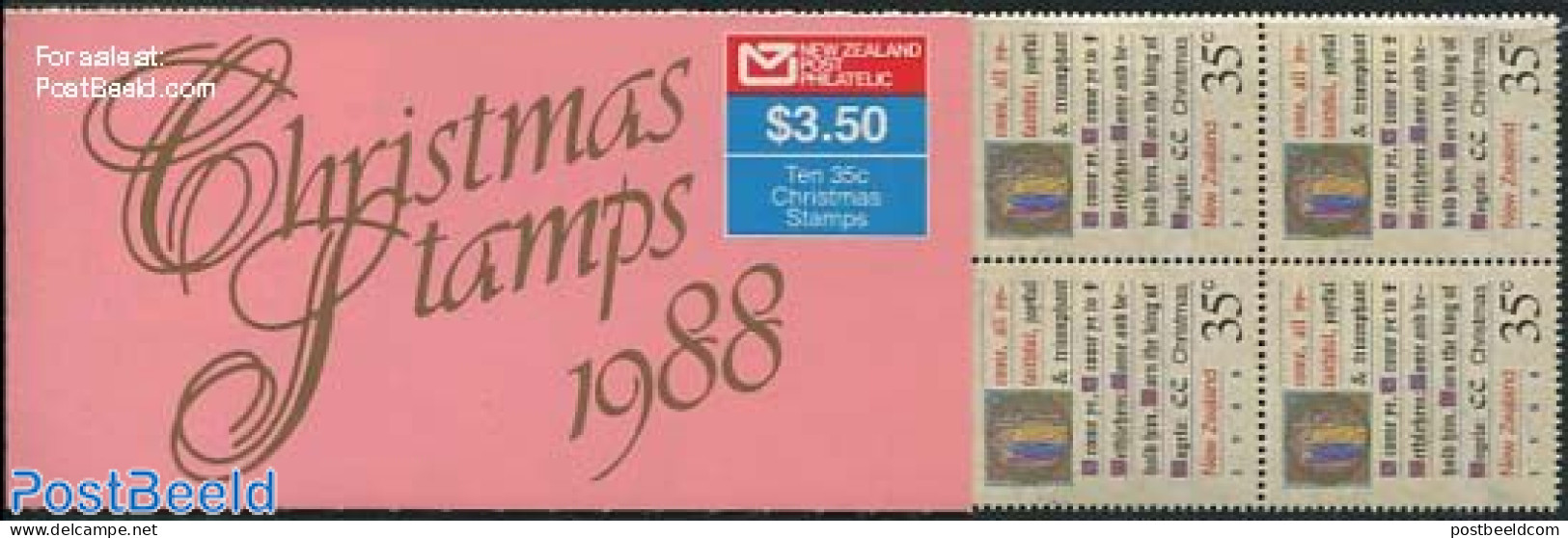 New Zealand 1988 Christmas Booklet, Mint NH, Religion - Christmas - Stamp Booklets - Ungebraucht
