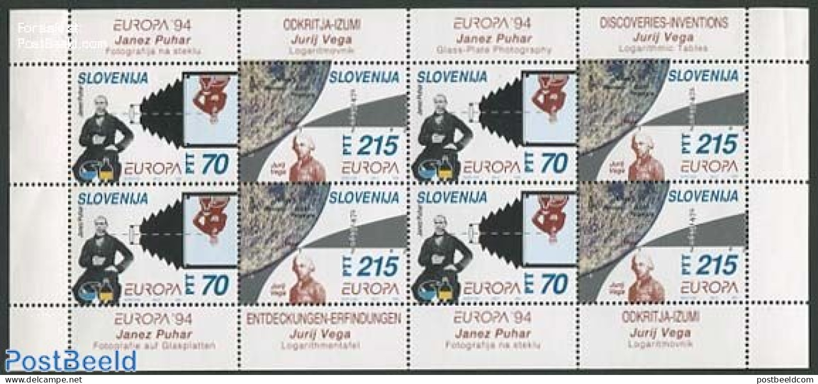 Slovenia 1994 Europa, Discoveries M/s, Mint NH, History - Science - Europa (cept) - Inventors - Art - Photography - Fotografie