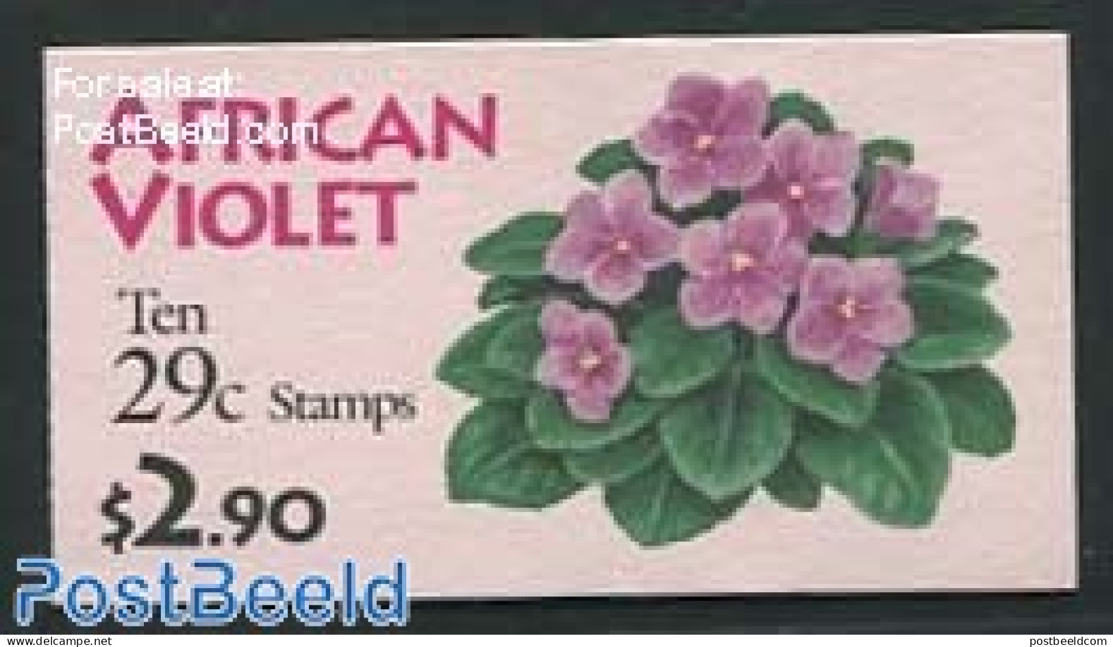 United States Of America 1993 African Violet Booklet (10x29c), Mint NH, Nature - Flowers & Plants - Stamp Booklets - Unused Stamps