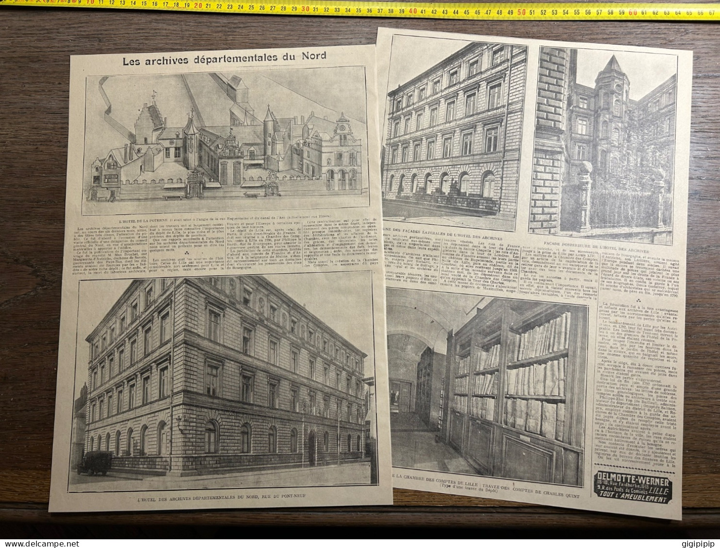 1921 GHI Archives Départementales Du Nord RUE DU PONT-NEUF Lille - Collezioni
