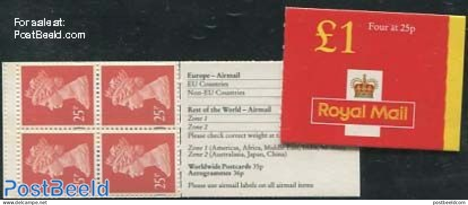Great Britain 1996 Definitives Booklet, 4x25p, Mint NH, Stamp Booklets - Other & Unclassified