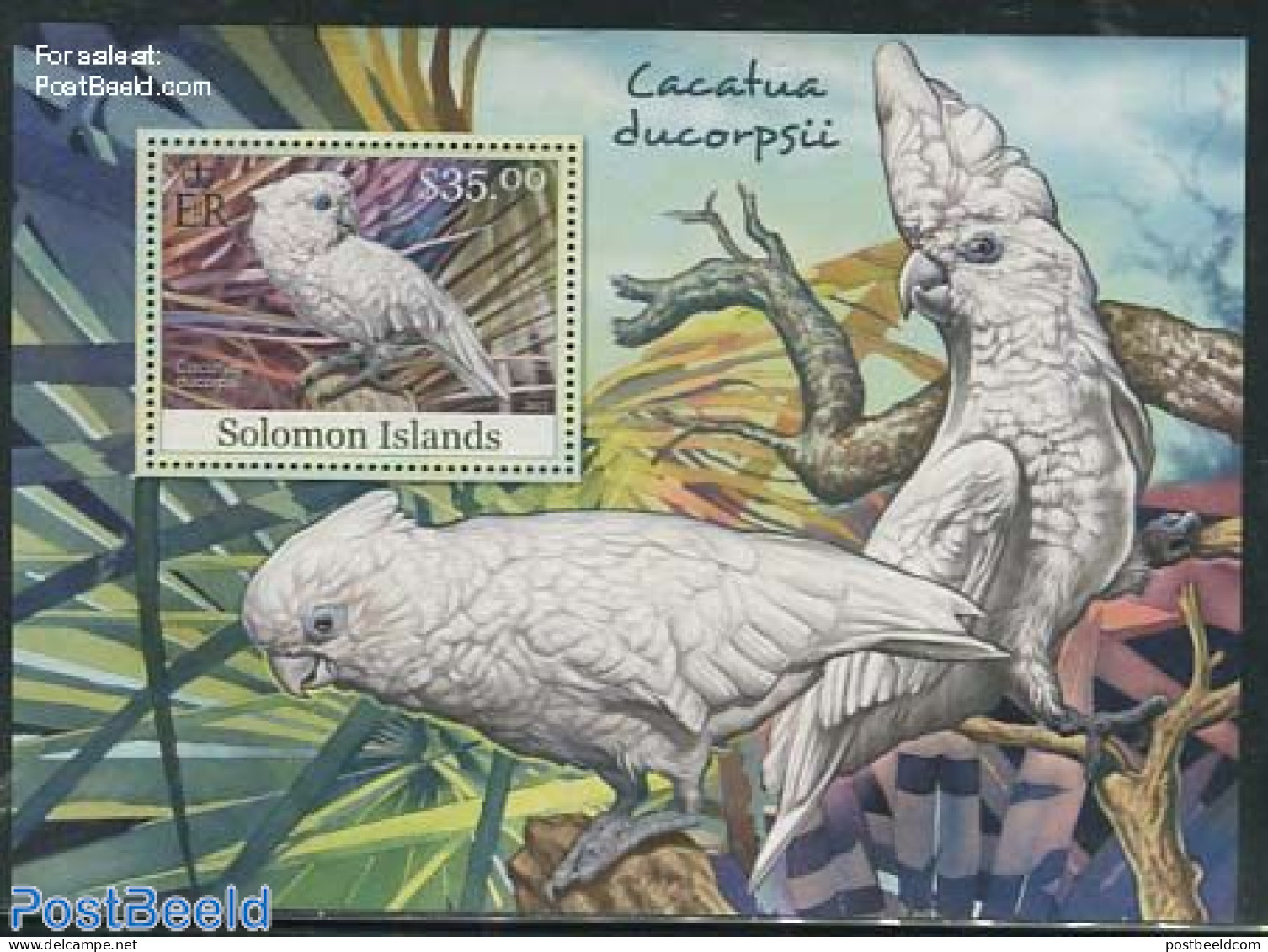 Solomon Islands 2012 Cockatoo S/s, Mint NH, Nature - Birds - Parrots - Islas Salomón (1978-...)