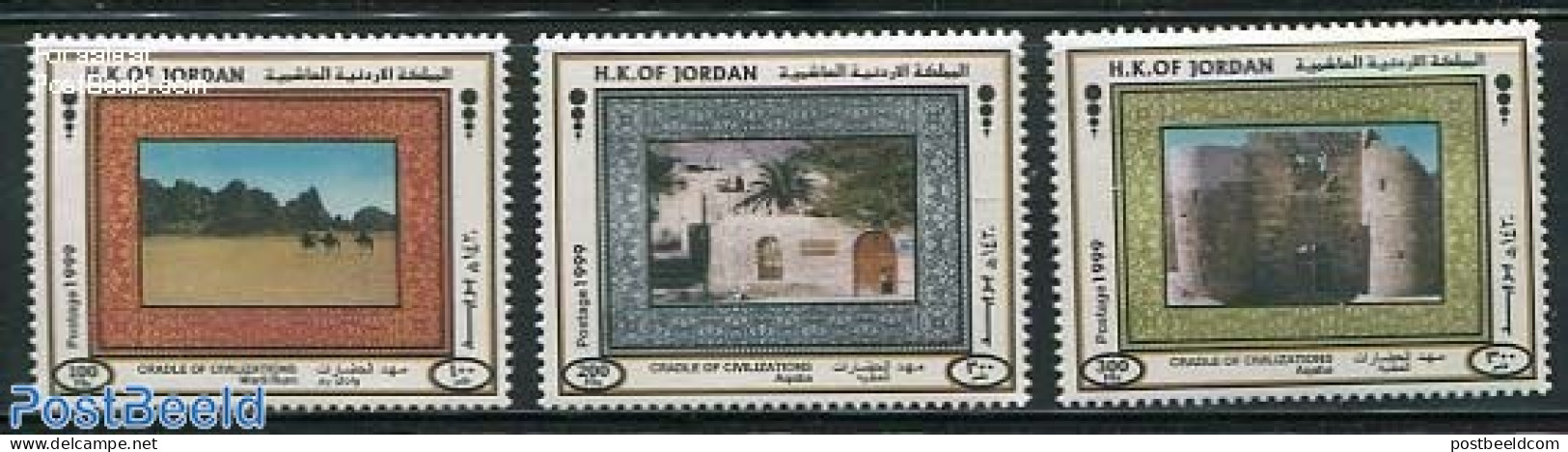 Jordan 1999 Origins Of Civilisation 3v, Mint NH, History - Archaeology - Arqueología